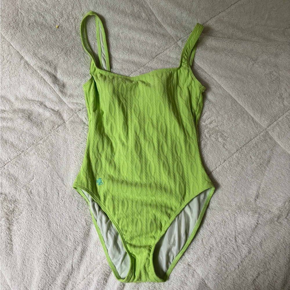 Vintage Ralph Lauren Lime Green Swimsuit